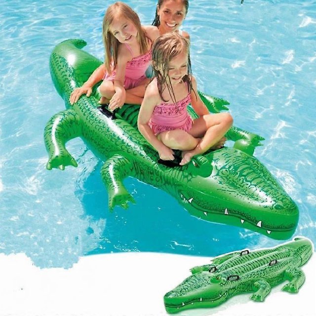 Summer Inflatable Crocodile Swim Pool Floats Raft Inflatable Ride-ons Swimming Fun Water Sports Beach Toy For Adult And Kids_Perfect Gift