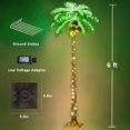 5FT 148 LEDs Lighted Palm Trees, Artificial Palm Tree with Coconuts