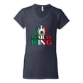 thumbnail image 2 of Wild Bobby Mexican King Latin Pride Women Standard V-Neck Tee, Navy, Medium, 2 of 5