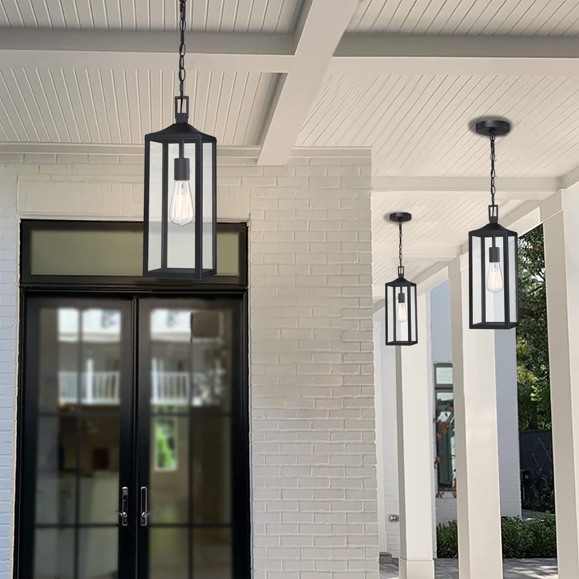 18 in Front Porch Outdoor Pendant Light Fixture for Patio,Outdoor Hanging Light,Exterior Pendant Lights for Porch, 1 E26 Bulb Base, Bulb not Included