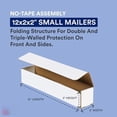 thumbnail image 2 of Small Box Mailers 12x2x2" White (Pack of 50) Corrugated Cardboard Box Mailer for Packing, Moving, Storage | Bulk Gift Box or Product Packaging for Small Business, Home, FBA, 2 of 5