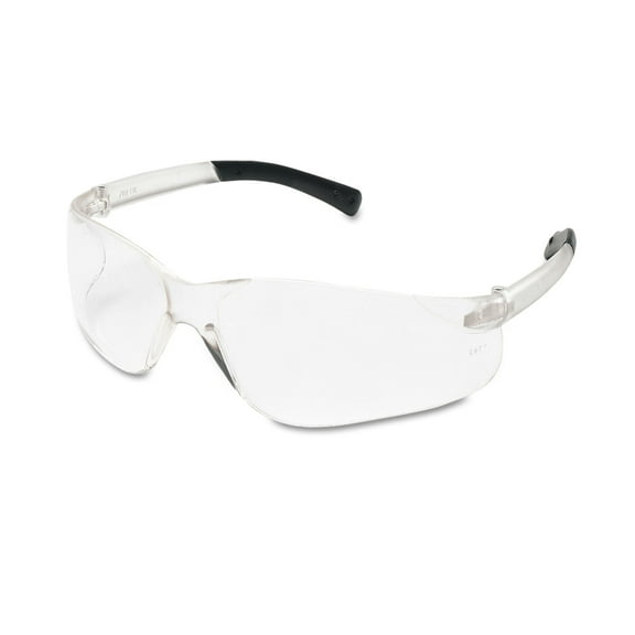 Crews BK110BX BearKat Safety Glasses, Wraparound, Black Frame & Clear Lens
