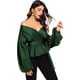 thumbnail image 4 of Blusa cruzada con cuello en V, manga larga y volantes para mujer, 4 of 4