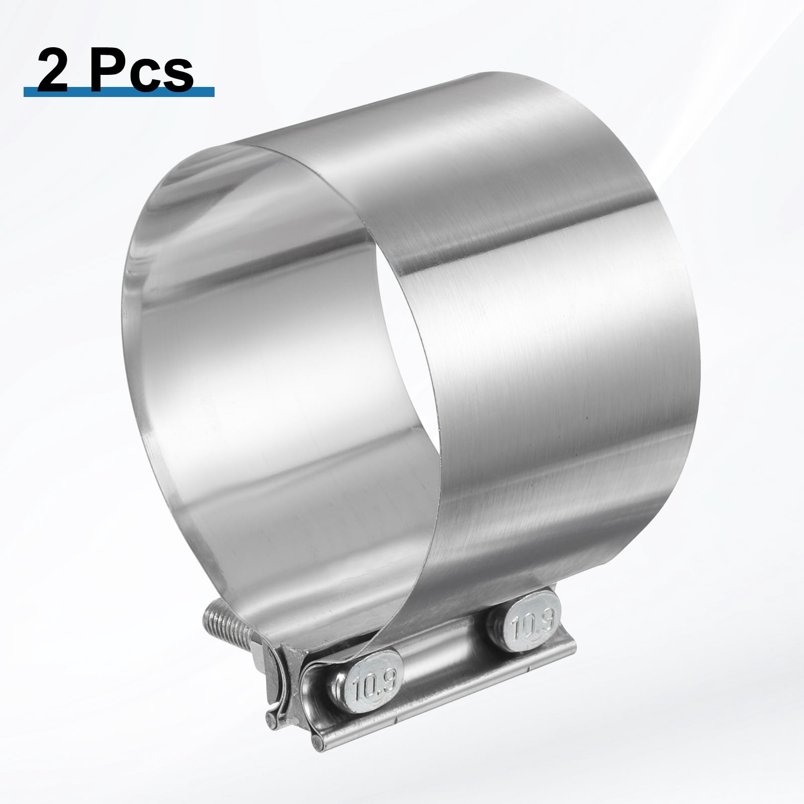 2pcs Exhaust Clamp 4.5" Stainless Steel Lap Joint Band Clamp Exhaust Pipes Connection with M10 Screws for Car Muffler Elbow Pipes