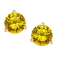 thumbnail image 2 of Star K� Round 7mm Genuine Citrine Three 3 prong Martini Screw back Stud earrings, 2 of 9