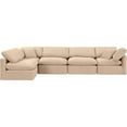 thumbnail image 3 of Meridian Furniture Indulge Sectionnel Modulaire en L en Velours de 164 Pouces Beige, 3 of 9