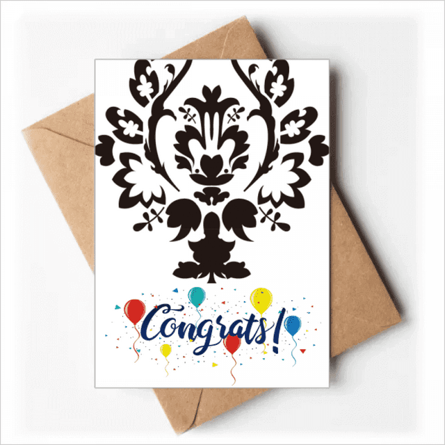 Flor patron negro paralelo arte barroco Sobre de la Carta de felicitación de la tarjeta de matrimonio