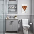 thumbnail image 2 of ZHONGYUTONG Highland Cow Wall Art Bathroom Funny Canvas Prints Baby Cow Pictures Cute Brown Animal Painting for Toilet Decor Framed (24.00" x 36.00"), 2 of 5