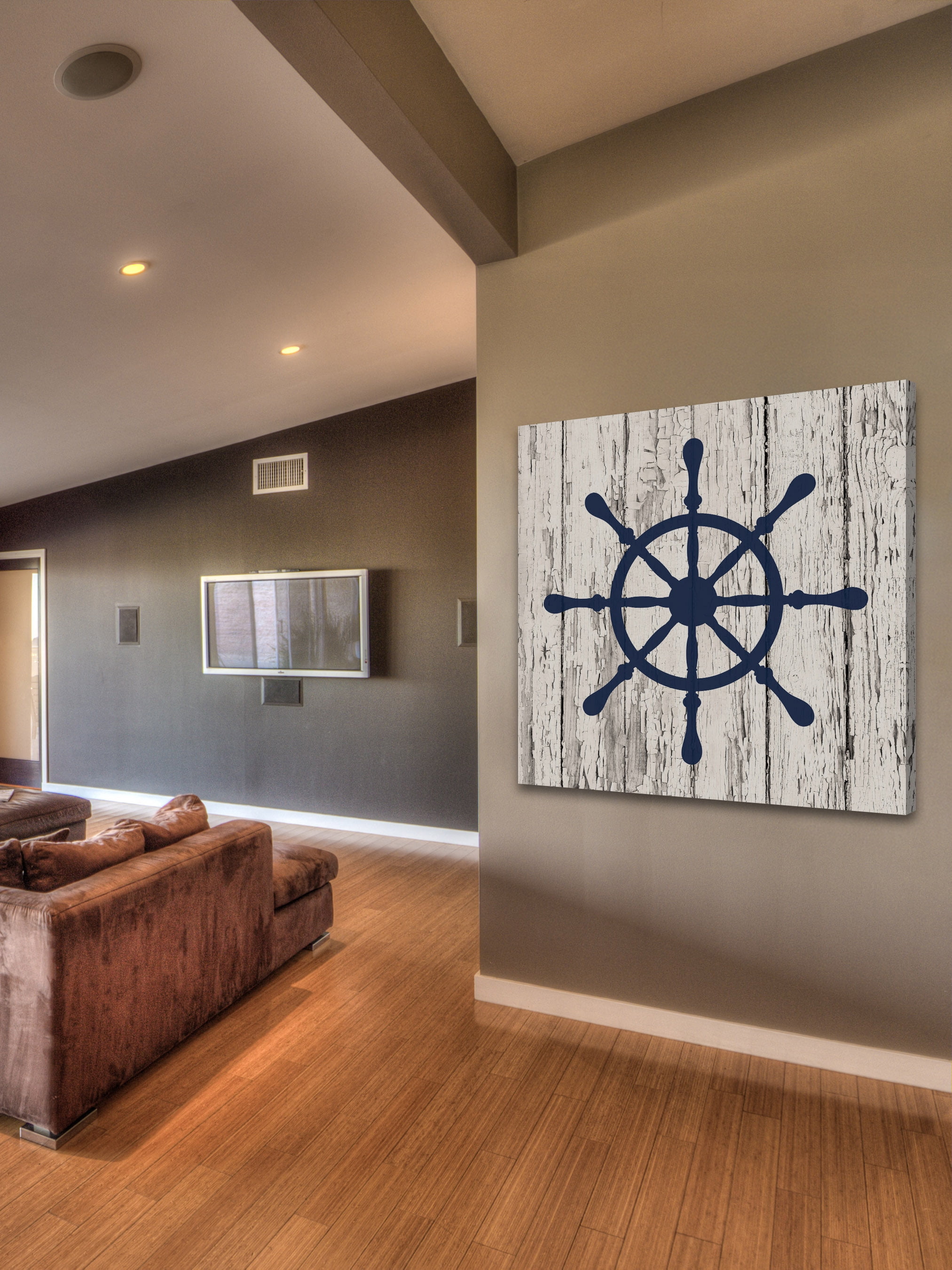 "Ship Wheel" Painting Print on Wrapped Canvas