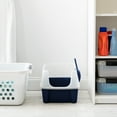 thumbnail image 4 of Inspired Essentials, High Sided Open Top Cat Litter Box with Scoop, Navy, 4 of 8