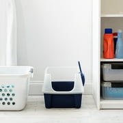 Inspired Essentials, High Sided Open Top Cat Litter Box with Scoop, Navy