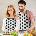 thumbnail image 5 of Black White Soccer Pattern Apron-Garden Aprons for Women with Pockets-Cotton Linen Waterproof Kitchen Cooking Gardening Aprons Adjustable for Kitchen,Cooking,BBQ and Salon 33x27 Inch, 5 of 7