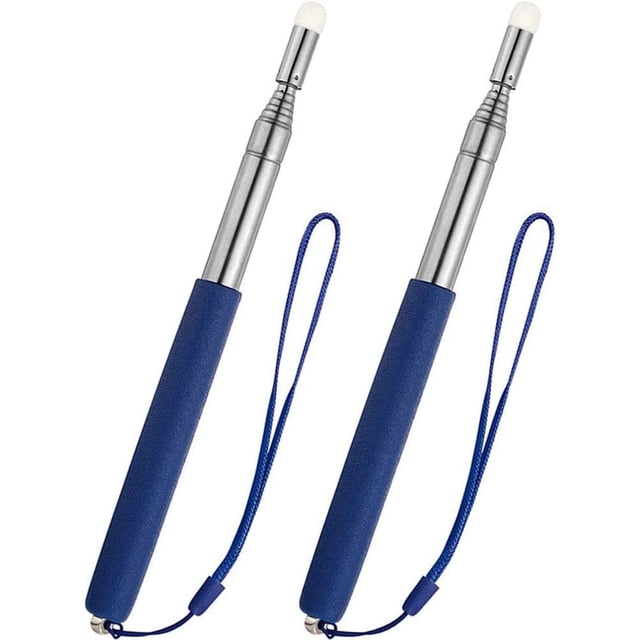 Telescopic Pointer Stick with Hand Lanyard, Teacher Pointer for Classroom, Presentation Pointers for teachers, Hand Pointer Extendable Pointer Stick Retractable Pointer Pen Whiteboard Pointer(2 Blue)