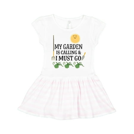 

Inktastic Gardening Funny Garden Is Calling Gift Toddler Girl Dress