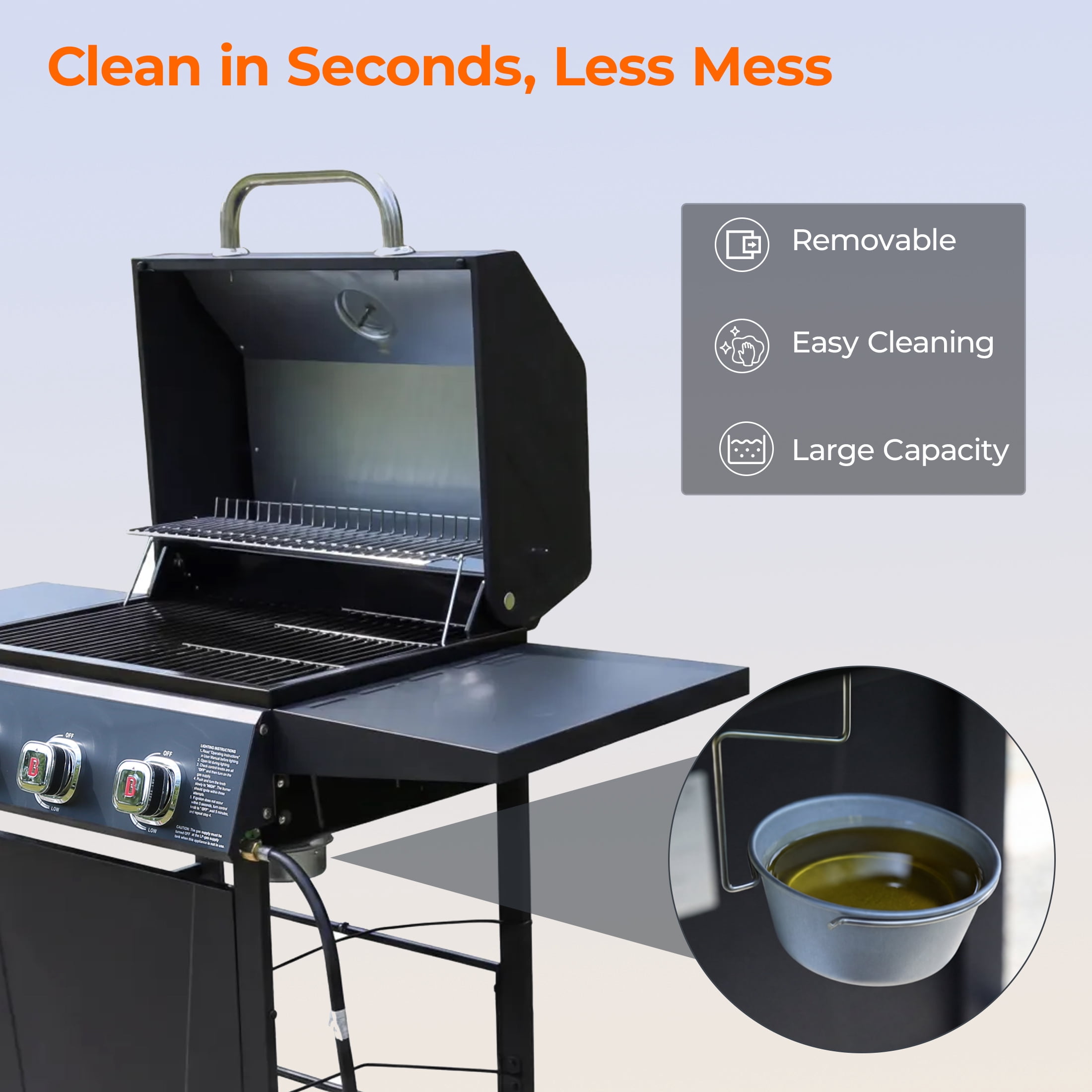Flintex 3 Burner Propane Gas Grill, 27,000 BTU Outdoor BBQ Grill with Porcelain Coated Grates, Built-in Thermometer, Side Shelves& Wheels