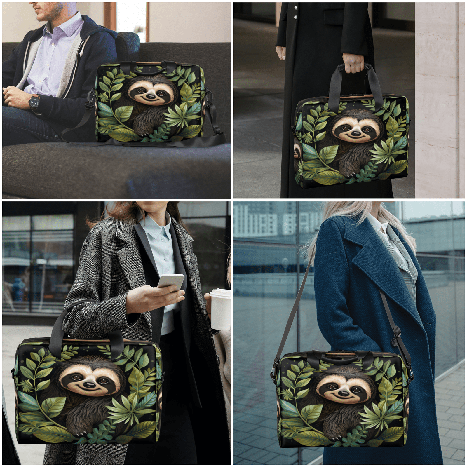 Herdesigns Cute Laptop Bag for Women Men, Computer Case Briefcase Messenger Bags, 15-15.6 inch Laptop Sleeve Shoulder Bag