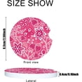 thumbnail image 3 of Car Coasters 2 PCS Stone Cup Holder Strawberry Butterfly Flowers Pink Absorbent Drink Car Coaster Ceramic Set Small, 3 of 6