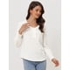 thumbnail image 2 of Blusa Informal Allegra K con Cuello En V y Volantes para Mujer blanco XS, 2 of 6