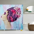 thumbnail image 3 of 71"x71" / 59''x71" Waterproof Bathroom Shower Curtain + Hooks Rings, African Woman Exotic Style Home Decor, 3 of 10