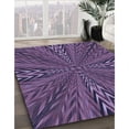 thumbnail image 3 of Ahgly Company Machine Washable Indoor Square Transitional Plum Purple Area Rugs, 5' Square, 3 of 7