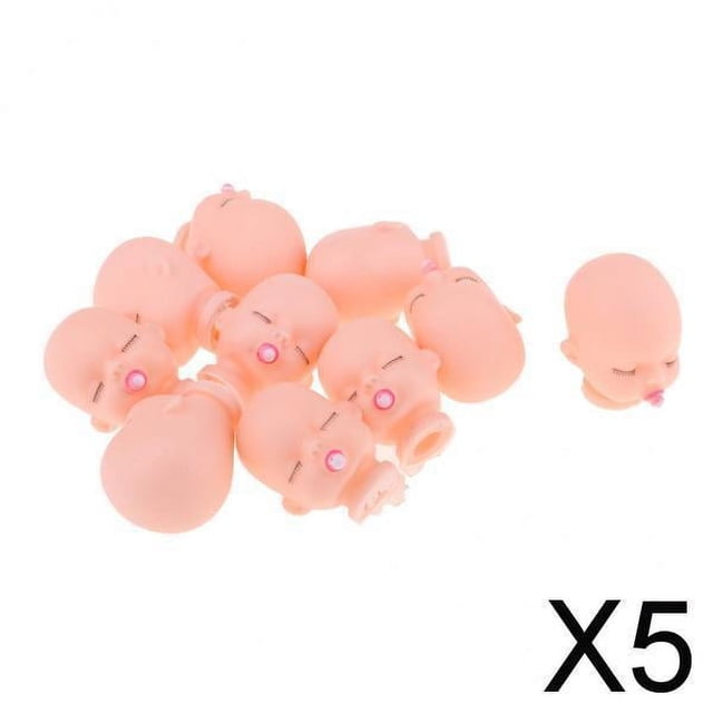 5x 10 Uds. Linda Cabeza de Muñeca Bebé Durmiente para Muñeca Licca DIY Llavero Bolsa Colgante 5 piezas