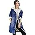 thumbnail image 3 of Flygo Veste en Denim Mi-Longue Classique Chaude Doublée Sherpa pour Femmes Manteaux en Jean Vêtements d'Extérieur (X-Grand, Bleu), 3 of 4