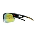 thumbnail image 3 of Mens 90s Color Mirror Classic Baseball Halfrim Sport Sunglasses Black Yellow Mirror, 3 of 4