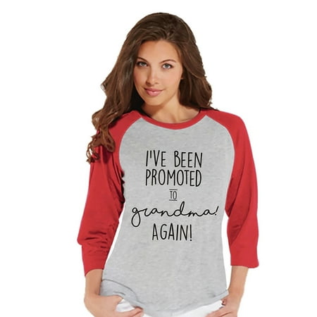 Custom Party Shop Women's Promoted to Grandma Pregnancy Announcement Baseball Tee -
