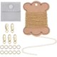 thumbnail image 1 of Kit para hacer joyas: 4,37 yardas de cadena de latón chapada en oro de 14 quilates, 5 cierres de mosquetón, 10 anillas, 1 bolsa de terciopelo para joyas, 1 of 9