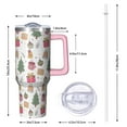 thumbnail image 2 of 40oz Merry Christmas Tumbler with Lid and Straw, Stainless Steel Cup with Handle Snowman Travel Mug, Christmas Presents, 2 of 4