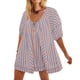 thumbnail image 5 of Trajes de Mujer Casual Moda Impresión Cuello Redondo Cordón Vendaje Manga Corta Bolsillos Traje de Juego, 5 of 5