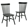 thumbnail image 4 of Dhole Windsor Spindle Back Dining Chair Set of 2, Solid Hardwood Kitchen and Dining Room Seating in Black, 4 of 6