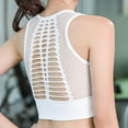 thumbnail image 4 of Women's Seamless Sports Bra Mesh Breathable Openwork Athletic Workout Tank Tops Longline Gym Fitness Running Yoga Tops, 4 of 5