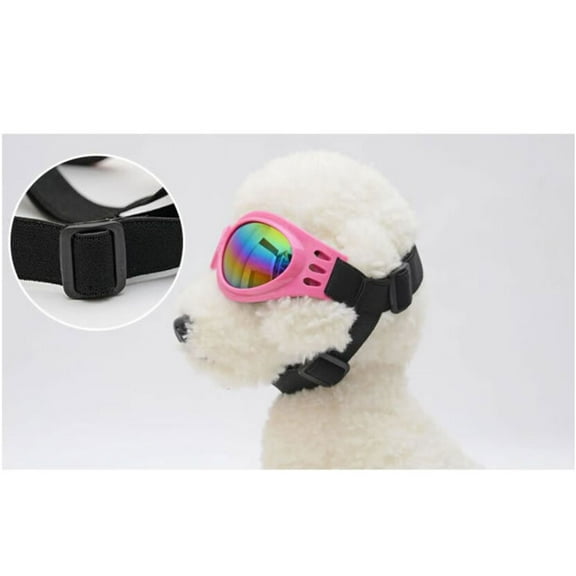 Dog Sunglasses with UV Protection Adjustable Strap for Shading Sunshine Fashion Black Plastic Fits