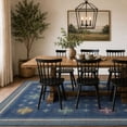 thumbnail image 3 of TURCURNO Vintage Geometric 6x9 Midnight Blue Area Rugs, Farmhouse Non-Slip Machine Washable Indoor Carpet for Nursery Kids Living Room, 3 of 11