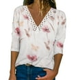 thumbnail image 2 of Puntoco Casual Mujer Cuello en V Verano Sexy Gradiente Estampado Regular Mujer Manga larga top Puntoco Puntoco-431, 2 of 5