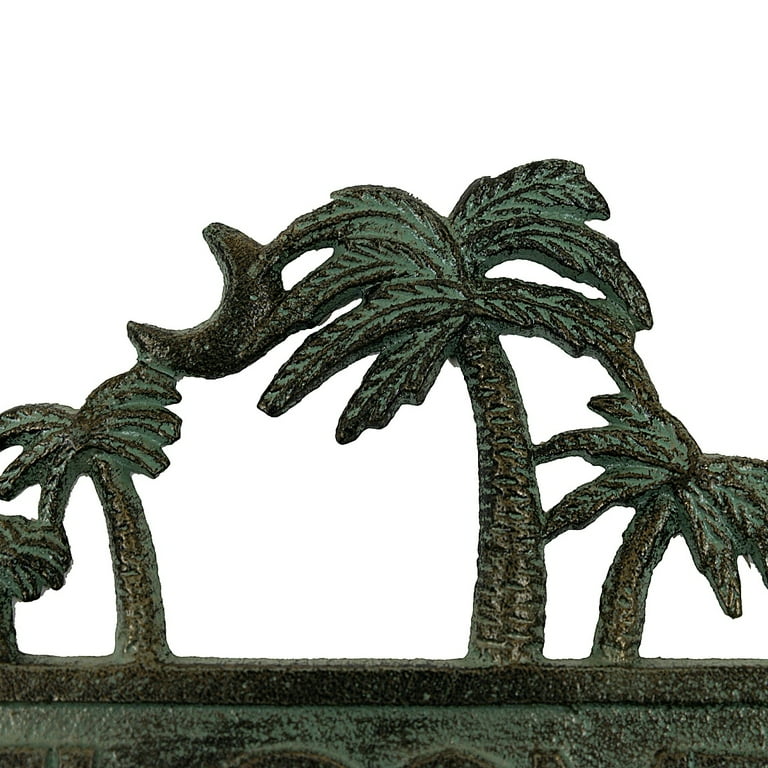 Rustic Cast Iron Palm Tree Tropical Welcome Wall Sign Nautical Beach House Decor Rustic Cast Iron Palm Tree Tropical Welcome Wall Sign Nautical Beach House Decor