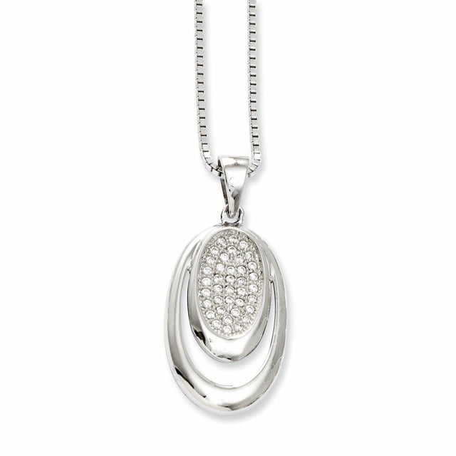 Sterling Silver & CZ Brilliant Embers Necklace 18 Inch