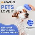 thumbnail image 4 of Dog Grooming Bath Brush, Pet Rubber Brush For Shower Scrubbing & Soothing Massage, Ideal for Long & Short Haired Dogs and Cats, Essential Puppy Grooming Accessories, 2 PACK [We Love Doodles], 4 of 5