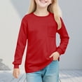 thumbnail image 2 of Red Boy Girl Boat Neck Spandex Tee Shirts for Kids Girl Boy Summer Fall Long Sleeve Plain Tops Shirt Kid 2025 Clothing Country Concert Y2K 5 Years, 2 of 8