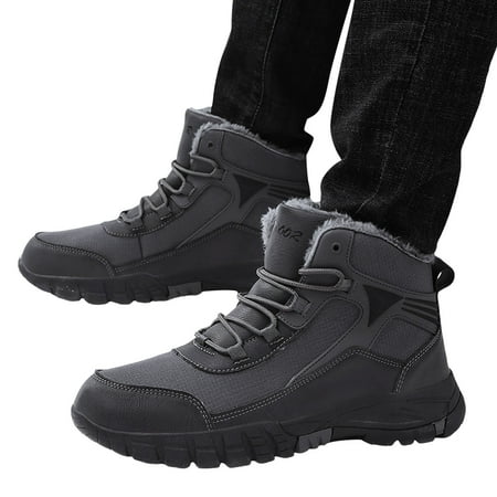 

Chnzic Men Snow Boots Fashionable Pattern Simple Solid Color Autumn And Winter Thickened Warm Comfortable Rain Proof Non Slip Ankle Boots