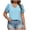 Blue-A, variant on Womens Tops Short Sleeve T Shirts for Women Spring Summer Fashion Clothes Casual V Neck Blouses 2XL Light Blue