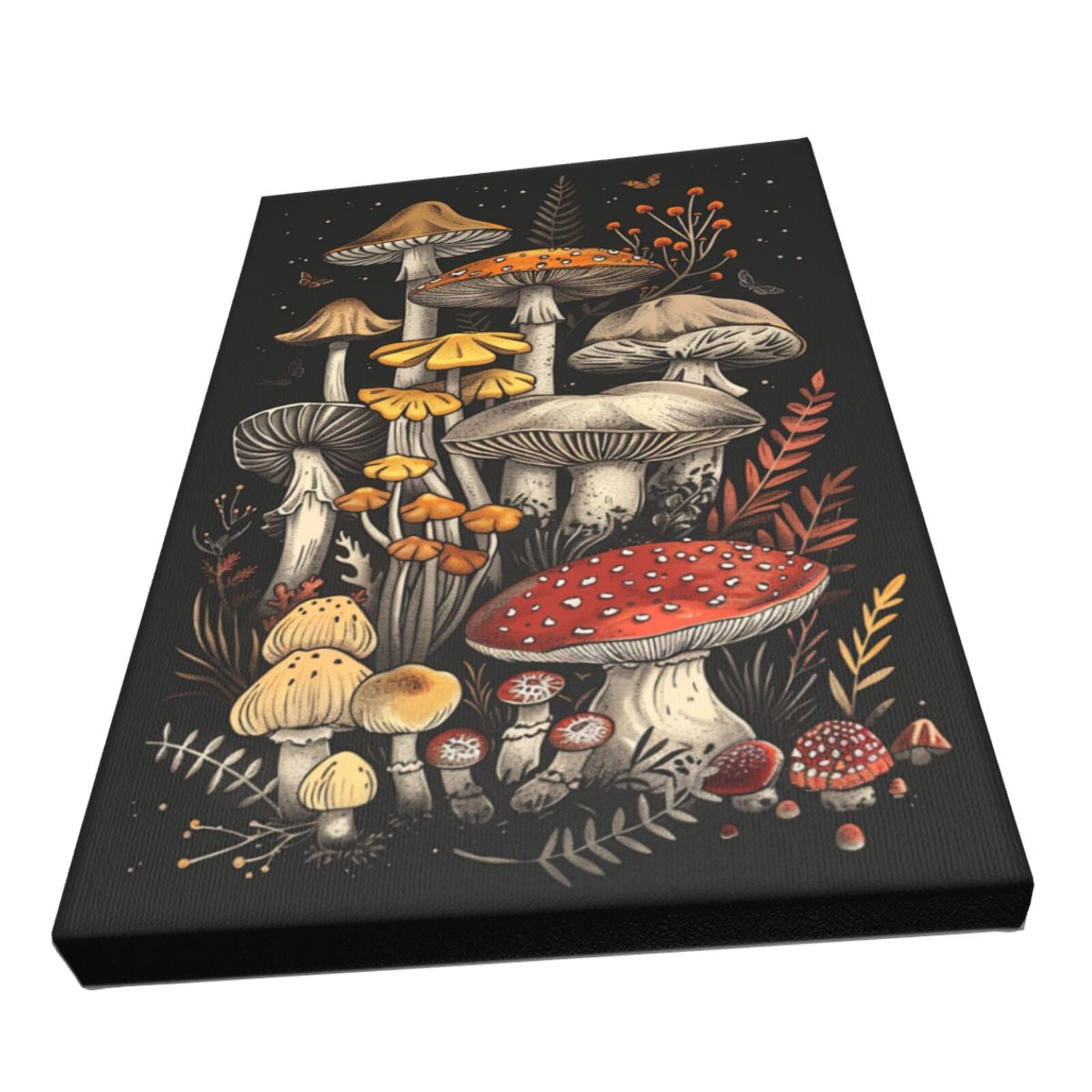 12x18 inch Canvas Frameless Painting Mushroom World Yard Decor,Rustic Yard Garden Wall Art Decor Poster Canvas,Gifts For Mushroom Enthusiast,Modern Style Mushroom Decorative Paintings Prints