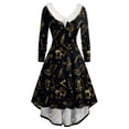 thumbnail image 2 of Joyeux Noël TIMIFIS Mode Automne pour Femmes Robe Vintage à Fleurs Évasée en Ligne A Swing Décontractée pour Fête Robe de Fête pour Femmes, 2 of 5