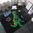 thumbnail image 3 of Space Dino Cartoon Black Shaggy Area Rug, Rugs for Living Room Bedroom Non Slip Door Mat Indoor Carpet Machine Washable Nursery Home Decor Floor Mats for Entryway 60x39in-#, 3 of 5