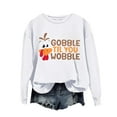 thumbnail image 2 of White Womens Sweatshirts Women Gobble You Wobble Shirt Oversized Fall Graphic Pullover Top Going Out Tops for Women, 2 of 4
