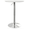 thumbnail image 1 of HOMCOM Table de Bar Haute, Table de Cuisine Ronde Réglable avec Plateau Pivotant et Base en Acier, Table Bistro pour 2 Personnes, Blanc, 1 of 7