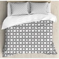 thumbnail image 3 of Geometric Circle Decor Twin Size Duvet Cover Set, Vinyl Records Inspired Concentric Rings with Curve Grids Art Print, Decorative 2 Piece Bedding Set with 1 Pillow Sham, Black Gray, by Ambesonne, 3 of 3