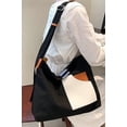 thumbnail image 4 of LinYooLi Fashion Splicing Shoulder Bag for Women Girls Chic Grid Canvas Hobo Tote Handbag Color Contrast, 4 of 6