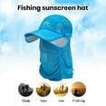 thumbnail image 4 of Ettsollp Baseball Hat Removable Neck Gaiter Retractable Brim Adjustable Breathable UV Sun Protection Spring Summer Women Men Casual Outdoor Fishing Hiking Hat, 4 of 8